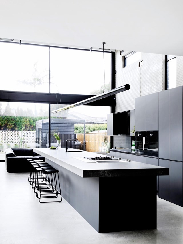 Modern black kitchen